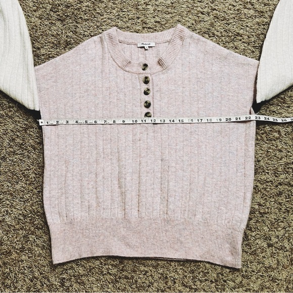 [Madewell] Alpaca Merino Wool Cotton Candy Pink Sweater Ribbed Chunky Size M - Picture 9 of 9